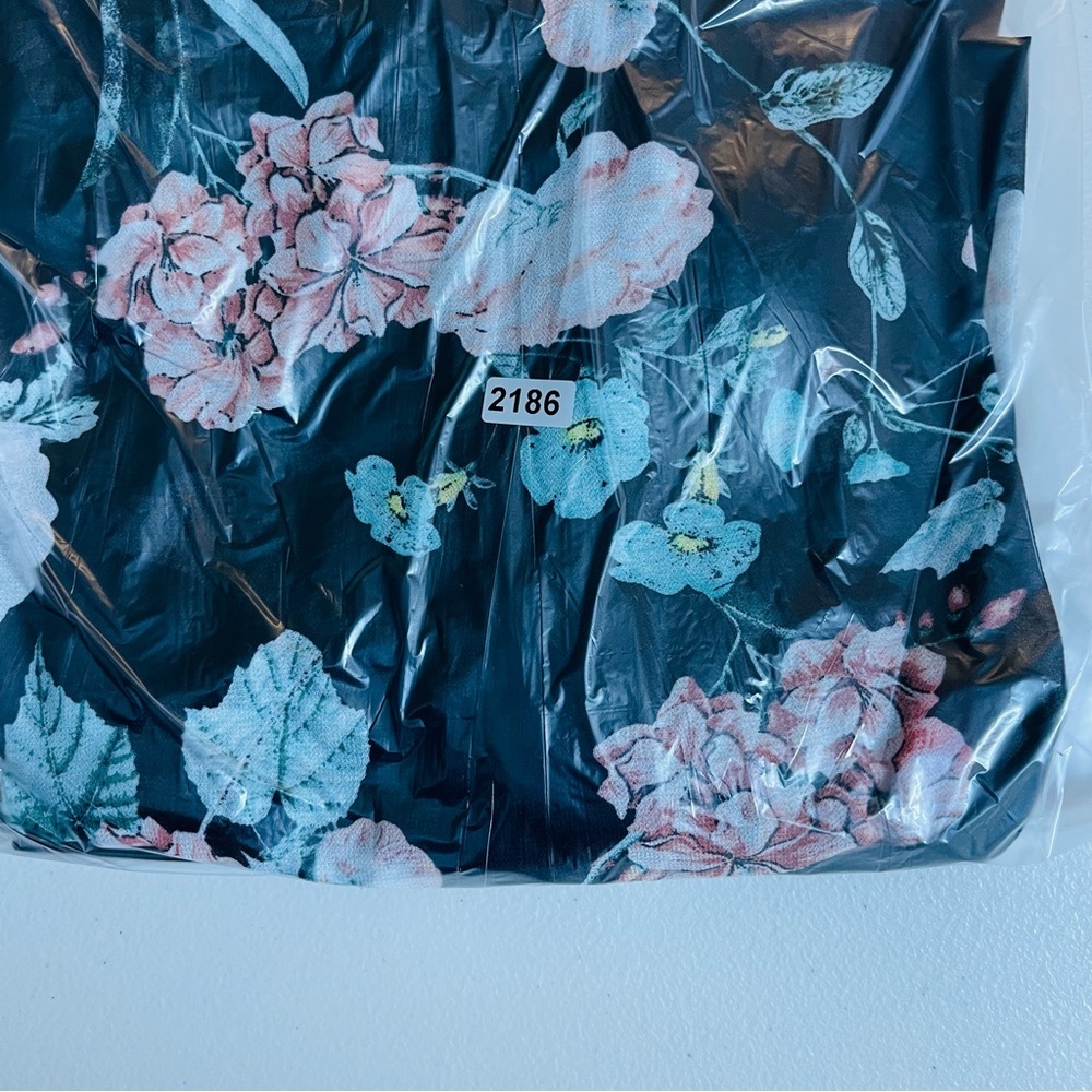 Vince Camuto Floral Sheer Kimono Cardigan Women Size XL Black/Pink Boho Vacay - Picture 9 of 9